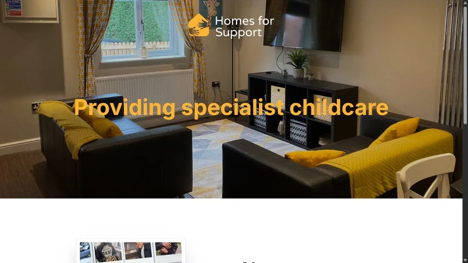 Homes for Support website homepage preview