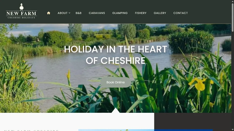New Farm Cheshire website homepage preview